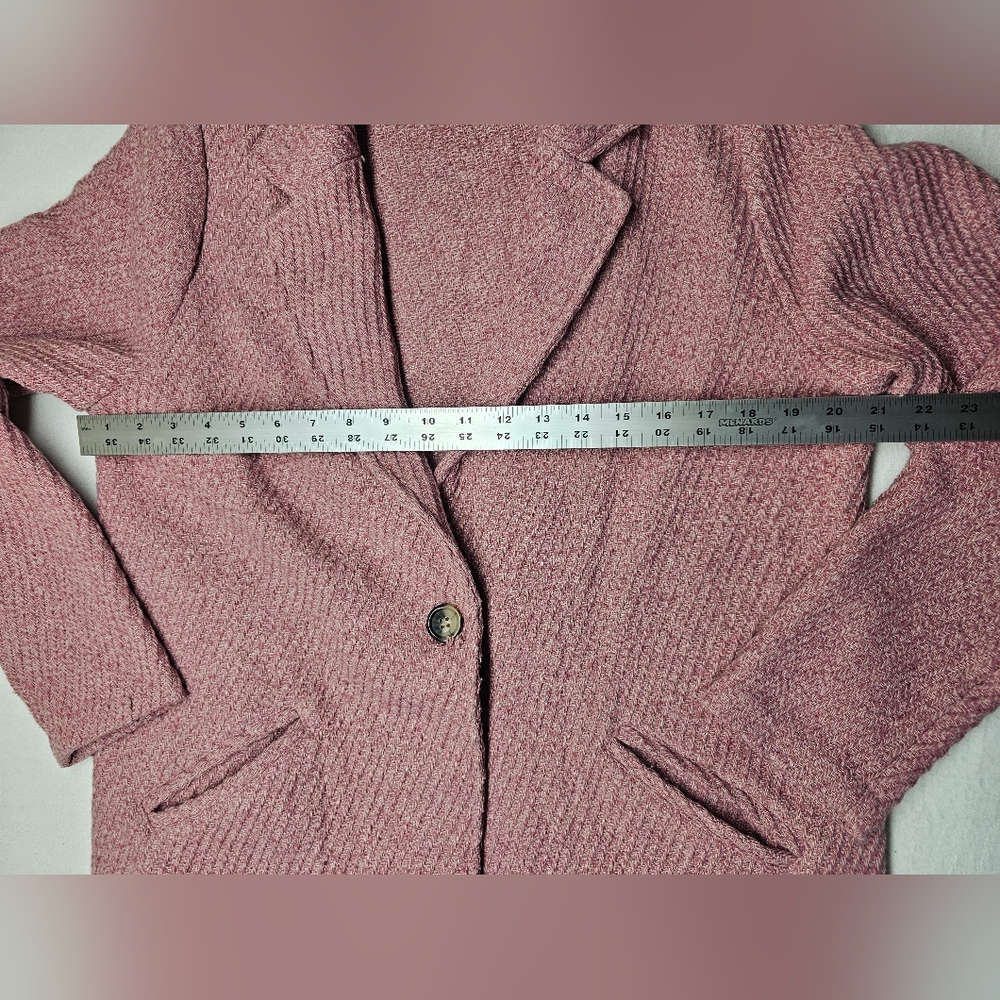 Christian Siriano New York Pink Textured Knit Longline Blazer Peacoat Jacket‎ L - Picture 7 of 8